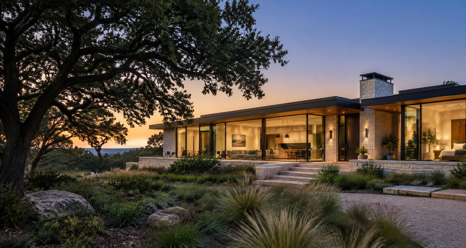 Modern residential smart home in Austin